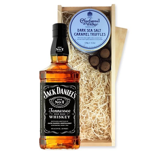 Jack Daniels Tennessee Whisky And Dark Sea Salt Charbonnel Chocolates Box